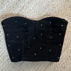 ZARA denim studded crop top - XS